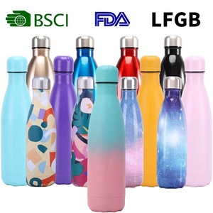 Logotipo personalizado de color 350ml a 1000ml Botella DE <span class=keywords><strong>AGUA</strong></span> DE ACERO INOXIDABLE A prueba de fugas <span class=keywords><strong>Forma</strong></span> de cola aislada para adultos de viaje - Product Image 2