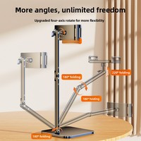 Support de bureau personnalisable en métal pour iPad et téléphone, support de diffusion en direct multifonctionnel, réglable en hauteur, support à selfie pour tablettes