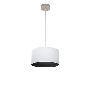Colgante 1xE27 niquel/blanco, negro, dimensiones 30x30 cm - Iluminación decorativa para diversos entornos. - Product Image 1