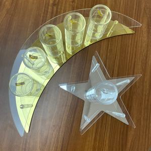 Bandeja de Servicio Acrílica Transparente Personalizada con Diseño de Luna y Estrella, Ecológica y de Estilo Moderno para Ramadán, con Color Personalizado - Product Image 1