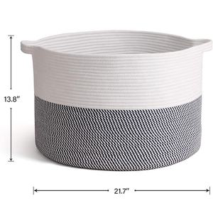 Panier à <span class=keywords><strong>linge</strong></span> en <span class=keywords><strong>corde</strong></span> de coton extra large, tissé, pour vêtements sales et couvertures - Product Image 2