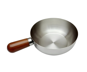 Mini poêle à huile en acier inoxydable avec poignée en bois, petite poêle Tadka pour tempérer les épices, faire chauffer le ghee et le beurre, poêle à sauce de cuisine - Product Image 1