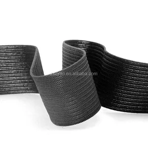 1 Inch Color Wide Stripe Home Textiles Polyester Cotton Webbing Fold Over Knitted Elastic Band