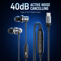 [Écouteurs de type C] [Écouteurs filaires] Écouteurs USB C avec réduction de bruit ANC, microphone et contrôle du volume