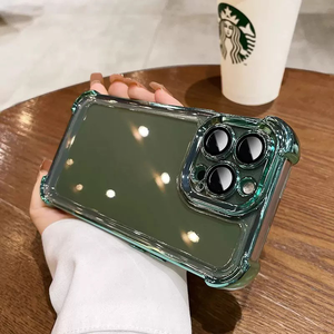 <span class=keywords><strong>Transparent</strong></span> luxe Anti chute espace étui de téléphone pour <span class=keywords><strong>iPhone</strong></span> 15 14 13 Pro Max <span class=keywords><strong>Silicone</strong></span> pare-chocs clair dur couverture arrière <span class=keywords><strong>coque</strong></span> - Product Image 5
