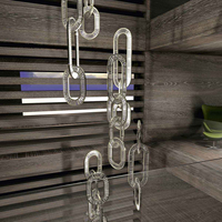 Pendentif anneau créatif personnalisé moderne lustre en cristal Long escalier Villa hall d'hôtel projet d'éclairage