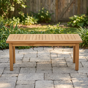 Solid Teak Wood Modern Outdoor <b>Dining</b> Table Weather Resistant <b>4</b>-Seater Non-Foldable - Product Image 3