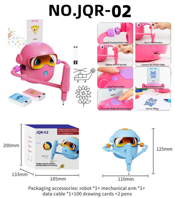2026 New AI Smart Drawing Robot Toy Automatic Sketching Robot Card-Insert Interactive STEM Educational Learning Toy Set for Kids