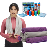 Serviette rafraîchissante 2 pièces, couleur unie, séchage rapide, tissu en maille respirant pour la course à pied, la randonnée et la salle de sport en extérieur