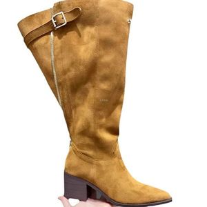Retro Winter Women Boots Block Heel <strong>Motorcycle</strong> Boots Shoes - Product Image 1