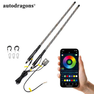 AUTODRAGONS ปรับแต่งได้ 366+ โหมดแสง เสาอากาศ 360 องศา ไฟ LED แบบเกลียวพร้อมไฟเบรกสำหรับรถ RZR ATV UTV รถบรรทุก - Product Image 2