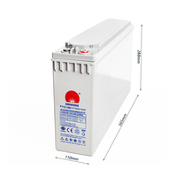 Batteries au plomb à borne frontale 12V 150Ah 200Ah, batterie solaire avec certificat CE pour télécommunications, UPS, rack 19/23 pouces, centre de données