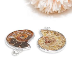 Vente en gros pendentif en forme d'escargot en pierre naturelle pendentif en coquille de conque d'océan pour femmes hommes collier en spirale d'ammonite - Product Image 3