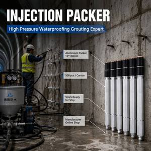 Boyu High Pressure 13*150mm Aluminium Injection Packer for Concrete <b>Waterproofing</b> Grouting and Leak Sealing Construction - Product Image 1