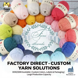 TGYW 50g <span class=keywords><strong>4</strong></span> Brins Fil de Laine de Coton Peigné Doux Applicable au Crochet Tricot Manuel DIY Kit de Fil à <span class=keywords><strong>Tricoter</strong></span> 120m - Product Image 1