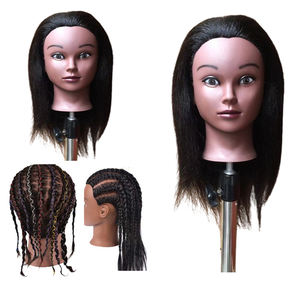 Tête de modèle de vrais <span class=keywords><strong>cheveux</strong></span> humains pour la formation à la coiffure pour tresser la pratique du tressage - Product Image 1
