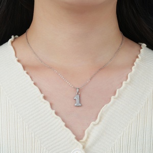 Collar de Moda Hip Hop con Números de Ángel, Ecológico, de Cobre con Baño de Oro de 14k, Incrustaciones de Zirconia y Diamantes, para Mujer - Product Image 5