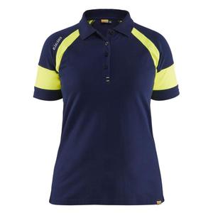 BLAKLADER - 352910508933L Polo Mujer con Hi-vis Azul marino/Amarillo Hi-vis-EAN 7330509916872 ROPA DE TRABAJO DE 2017 - Product Image 1