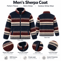 Veste d'hiver en polaire jacquard pour homme, fermeture éclair intégrale, manteau d'extérieur, couleurs personnalisées, marque privée, OEM, ODM, fournisseur direct d'usine