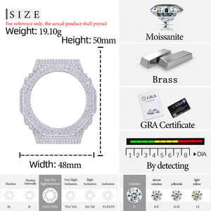Boîtier de montre entièrement pavé de pierres Moissanite VVS, compatible GA2100, lunette octogonale personnalisée, style Hip Hop Bling, accessoire de modification de montre - Product Image 6
