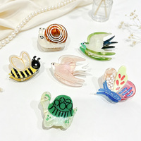 Vente en gros de mini pinces à cheveux en acétate, pinces à cheveux mignonnes en forme d'escargot, d'abeille, d'oiseau, de papillon pour femmes et filles, accessoires
