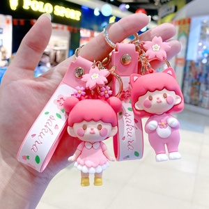 Porte-clés pendentif léger en PVC motif Sakura Girl, design mignon, pour téléphone ou sac, figurine à suspendre - Product Image 5