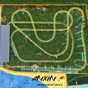 遊園地家族向け子供用283mスチール製グラスファイバー製ライトアップローラーコースター、カスタマイズ可能な色とサイズ、屋外遊具 - Product Image 1