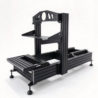 Cockpit de simulateur de vol 4DOF en aluminium 40160 réglable, avec cadre pour volant et pédales, modifiable, directement de l'usine