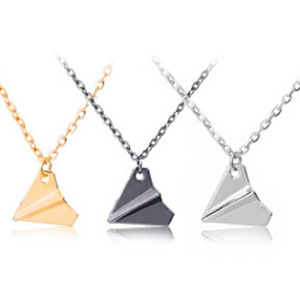 Collane con Aeroplano Origami 3D, Placcate in Oro Nero e Argento, Gioielli Semplici con Piccoli Aerei di Carta, Stile Harry Styles - Product Image 1