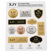 Autocollants en métal 3D personnalisables XJY, autocollants en PVC et vinyle avec impression UV pour l'artisanat, les parfums, options de logo personnalisé