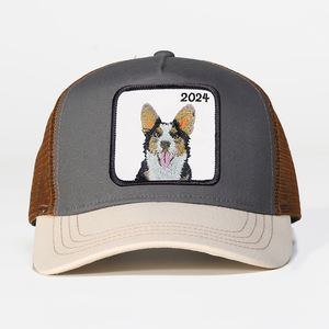 Casquette de sport Lanhai personnalisée à 5 panneaux avec visière pré-courbée en maille, fermeture snapback, logo brodé 3D, style trucker, vente en gros - Product Image 2