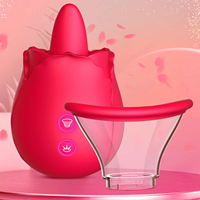 Kovida 3-in-1 Rosen-Vibrator Klitoris-Stimulator Saugender Zungen-Leck-Klitoris-Sauger Dildo Frauen Rosen-Vibrator mit Saugfunktion