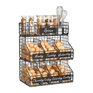 Simple Style Modern Standing Type Wrought Iron <b>Egg</b> Separation Storage <b>Basket</b> Household Kitchen Rack Vegetable Storage Rack - Product Image 2