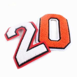 Giá Rẻ <span class=keywords><strong>Sew</strong></span> <span class=keywords><strong>On</strong></span> Tùy Chỉnh Màu Số Logo Thêu Chenille Letters Patches Và Phù Hiệu Cho Quần Áo - Product Image 1