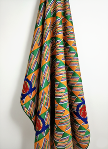 Tela Africana Kente con Símbolos Adinkra, Tela Tradicional Tejida Multicolor, Calidad 100% Algodón - Product Image 4