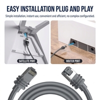 Kabel Luar Ruangan Tahan Air Starlink Gen 3 OD6.5 Tembaga Berlapis Timah 26AWG V3 POE Kabel Ekstensi Internet Satelit Starlink untuk Antena