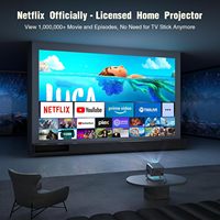 Projecteur de film extérieur 4K à mise au point automatique AI avec écran Netflix 300 ''MAX Lampe à LED 5G WiFi 2G RAM Prise US