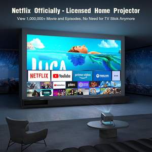 AI Auto Focus 4K Proyector <span class=keywords><strong>de</strong></span> películas para exteriores con <span class=keywords><strong>Netflix</strong></span> 300 ''Pantalla MAX Lámpara LED 5G WiFi 2G RAM Enchufe <span class=keywords><strong>de</strong></span> EE. UU. - Product Image 4