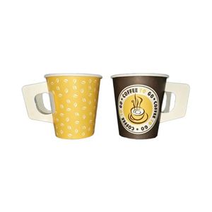 Gobelets en papier à paroi simple pour café à emporter, multi-tailles (8oz, 12oz), avec poignée, design personnalisé, sans odeur, impression de logo sur mesure, vente en gros - Product Image 4
