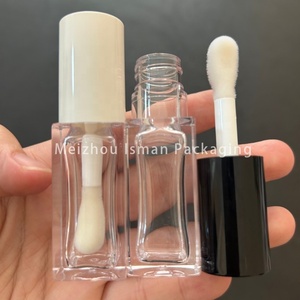 หลอดลิปกลอสทรงเหลี่ยม 8 มล. ยี่ห้อ ISMAN Wholesale สีโรสโกลด์ อำพัน ดำ ขาว ฝาสีดำ ขาว พร้อมหัวแปรงขนาดใหญ่ บรรจุภัณฑ์ลิปกลอสเปล่า - Product Image 4