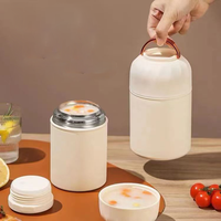 Termo Portátil de Acero Inoxidable para Alimentos, con Asa, Hermético, para Sopa, Ideal para Oficina, Escuela y Viajes