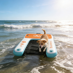 इंफ्लेटेबल डॉग बोट रैंप पीवीसी नॉन-स्लिप फ्लोटिंग प्लेटफॉर्म और पूल झील डॉक तालाब के लिए पंक - Product Image 2