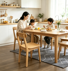 Modern Scandinavian Wooden <b>Chair</b> With Solid <b>Back</b> And Ergonomic Design For Living Room And Dining Area - Product Image 6