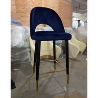 Nouveaux tabourets de bar contemporains en velours de haute qualité, chaises de bar modernes, tabourets de luxe pour cuisine