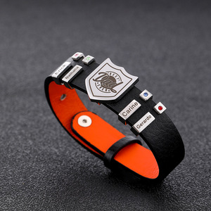 <span class=keywords><strong>Bracelet</strong></span> à breloques en cuir <span class=keywords><strong>personnalisé</strong></span> avec nom gravé pour <span class=keywords><strong>homme</strong></span> - Product Image 6
