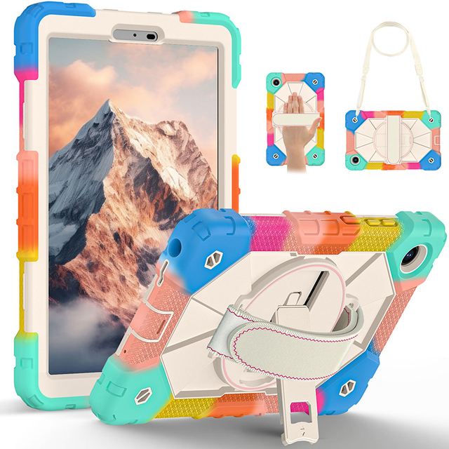 Silicone Bumper case for Lenovo Tab One 8.7 Inch/K9 TB-305FU Tablet Cover Built in Shoulder Strap Cover With Rotate Kickstand