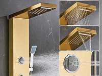 Système de douche mural multifonctionnel de luxe en acier inoxydable (SUS) à température réglable pour salle de bain, fabriqué à Kaiping
