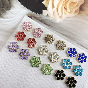 Strass en forme de fleur de Chaozhou, 11 mm, base dorée, dos plat, en verre cristal, accessoires de bijouterie pour la décoration de vêtements, chaussures et sacs - Product Image 2