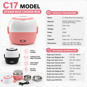 Boîte à lunch électrique auto-chauffante 12V 24V 220V 200W 3 en 1, chauffe-aliments portable pour voiture, camion, bureau, camping KL03008 - Product Image 4