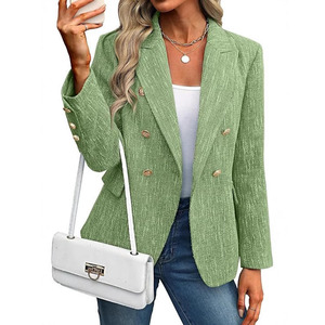Blazer Elegante <span class=keywords><strong>para</strong></span> <span class=keywords><strong>Mujer</strong></span>, Corte Entallado, Tejido de Poliéster, Cierre Cruzado con Botones, Manga Larga, Estilo Formal <span class=keywords><strong>para</strong></span> <span class=keywords><strong>Oficina</strong></span> - Product Image 3